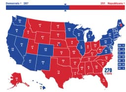 Kamala wins 287-251 - PA, NV, MI, WI, AZ