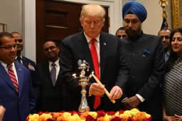 Will Trump say "Hindu" or "Hinduism" during Diwali Celebration events on October 21?